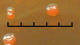 <b>Fig. 3.</b> Colonies of <i>Yersinia pestis</i>, strain Bombay 1 (which is virulent), cultivated on BHI agar containing 0.05% congo red and 1% galactose. The agar plate has been incubated at 20°C during 48 h. Colonies of virulent strains, which possess the <i>pgm</i> locus for pigmentation, get a redish colour (cf. Fig. 1), whereas colonies of non-virulent strains are white (cf. Fig. 2). The figure is a close up of parts of Fig. 1 and the arrow shows a colony, where the bacteria has undergone a spontaneous deletion mutation in the <i>pgm</i> locus and are therefore greyish white. The length of the complete scale bar is equivalent to 5 mm. <p>