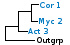 <strong>Fig. 252:1.</strong> Phylogenetic tree based on 16S rRNA gene sequences, which illustrates the relations between members of the phylum <i>Actinobacteria</i>. All taxa in the tree belong to this phylum except <i>Bacillus cereus</i> and <i>Clostridium perfringens</i>, which constitute the outgroup and belong to the phylum <i>Firmicutes</i>. <i>Crossiella equi</i> has been placed within the order <i>Pseudonocardiales</i> although it is more closely related to the genera Rhodococcus and Nocardia. The three orders of phylum <i>Actinobacteria</i>, which are represented in VetBact are indicated by vertical bars. Names of taxa in blue are included in VetBact and taxa in bold are included in this  bacterial page.</p> 

<p>The tree was generated on line by using the computer program "Tree Builder" at <a href="http://rdp.cme.msu.edu/" target="_blank">the website of RDP</a>. (T) means type strain. Date: 2017-02-01.</p>