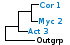 <strong>Fig. 252:1.</strong> Phylogenetic tree based on 16S rRNA gene sequences, which illustrates the relations between members of the phylum <i>Actinobacteria</i>. All taxa in the tree belong to this phylum except <i>Bacillus cereus</i> and <i>Clostridium perfringens</i>, which constitute the outgroup and belong to the phylum <i>Firmicutes</i>. <i>Crossiella equi</i> has been placed within the order <i>Pseudonocardiales</i> although it is more closely related to the genera Rhodococcus and Nocardia. The three orders of phylum <i>Actinobacteria</i>, which are represented in VetBact are indicated by vertical bars. Names of taxa in blue are included in VetBact and taxa in bold are included in this  bacterial page.</p> 

<p>The tree was generated on line by using the computer program "Tree Builder" at <a href="http://rdp.cme.msu.edu/" target="_blank">the website of RDP</a>. (T) means type strain. Date: 2017-02-01.</p>